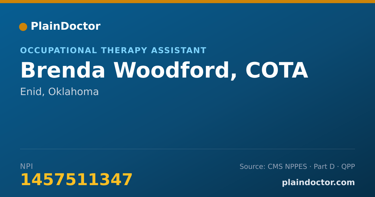 Shareable card for Brenda Woodford, COTA - Occupational Therapy Assistant, Enid, OK