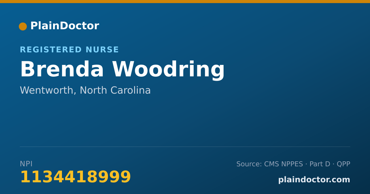 Shareable card for Brenda Woodring - Registered Nurse, Wentworth, NC
