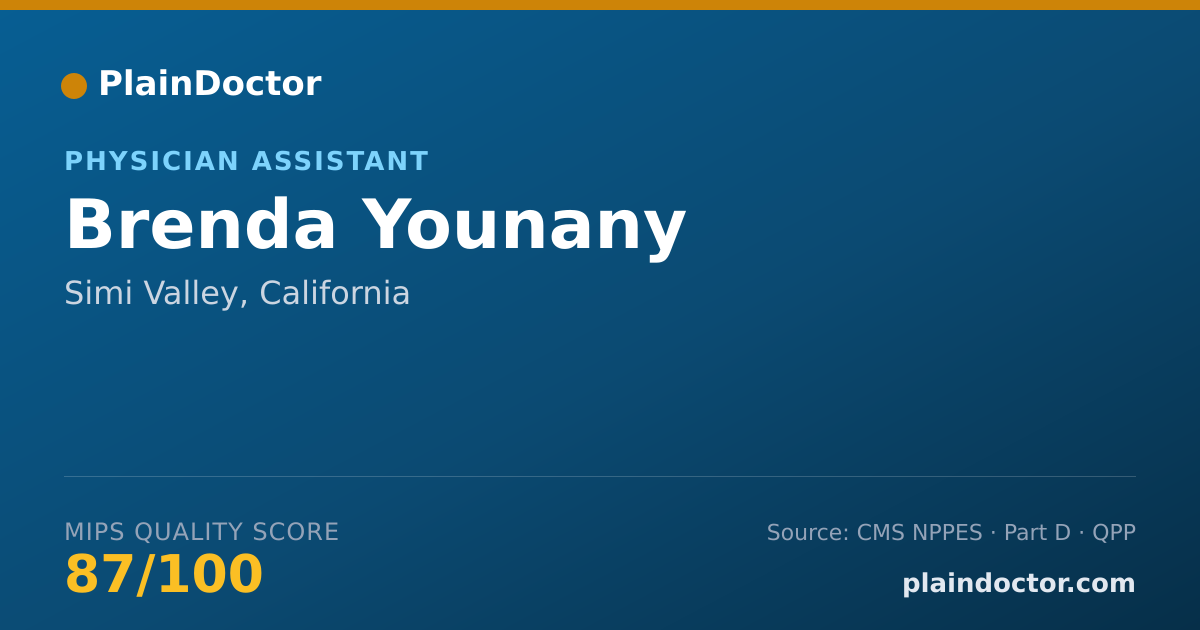 Shareable card for Brenda Younany - Physician Assistant, Simi Valley, CA