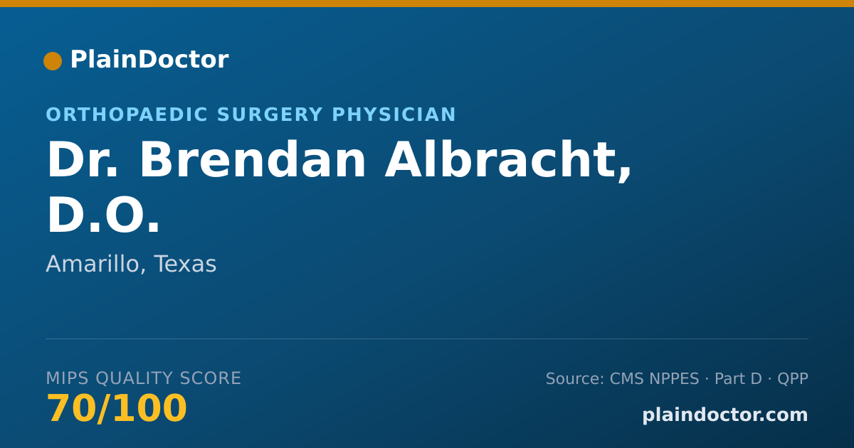 Shareable card for Brendan Albracht, D.O. - Orthopaedic Surgery Physician, Amarillo, TX