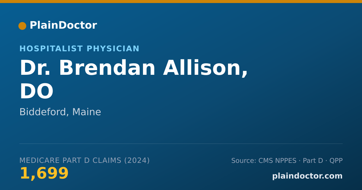 Shareable card for Brendan Allison, DO - Internal Medicine Physician, Biddeford, ME