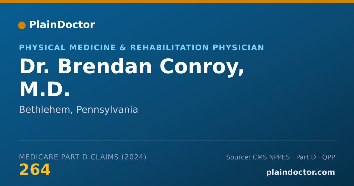 Shareable card for Brendan Conroy, M.D. - Physical Medicine & Rehabilitation Physician, Bethlehem, PA