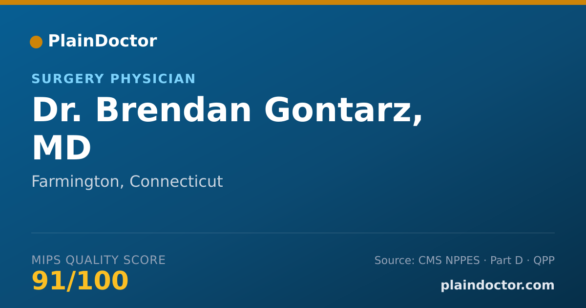 Shareable card for Brendan Gontarz, MD - Surgery Physician, Farmington, CT