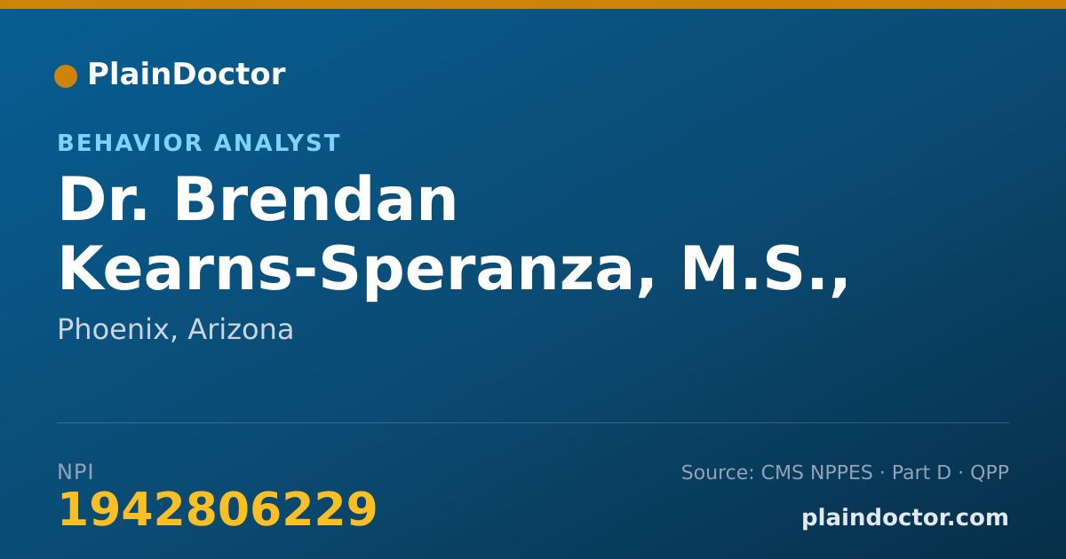 Shareable card for Brendan Kearns-Speranza, M.S., BCBA - Behavior Analyst, Phoenix, AZ