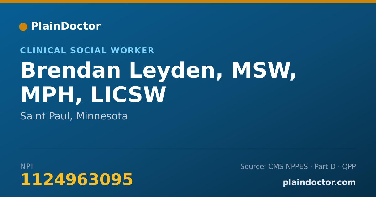 Shareable card for Brendan Leyden, MSW, MPH, LICSW - Clinical Social Worker, Saint Paul, MN
