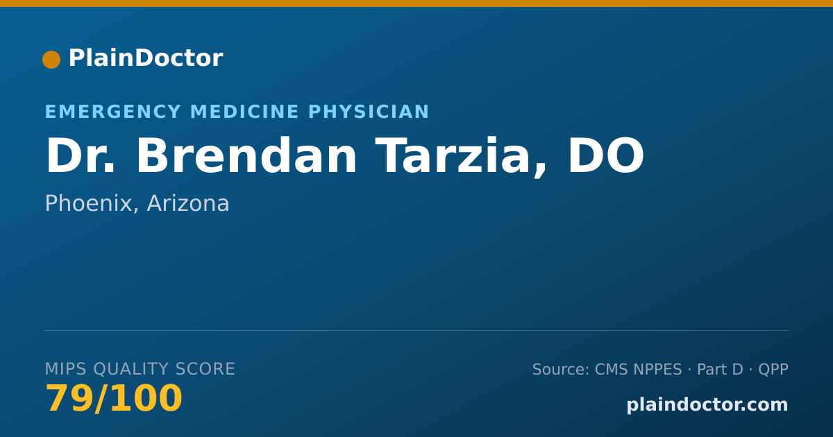Shareable card for Brendan Tarzia, DO - Emergency Medicine Physician, Phoenix, AZ