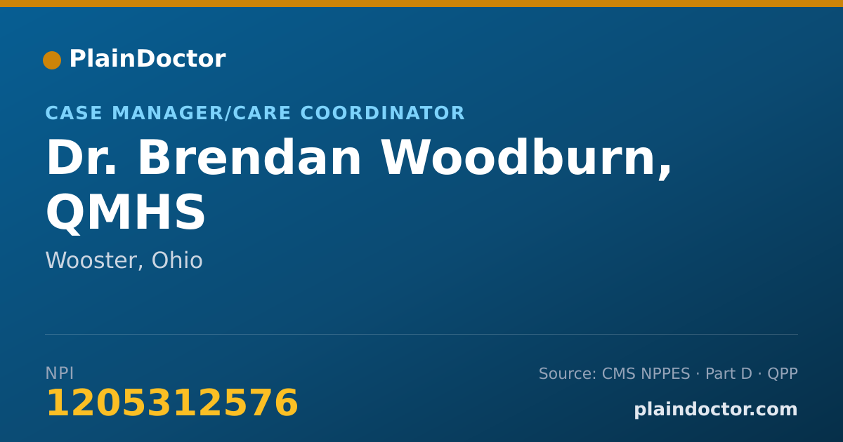 Shareable card for Brendan Woodburn, QMHS - Case Manager/Care Coordinator, Wooster, OH