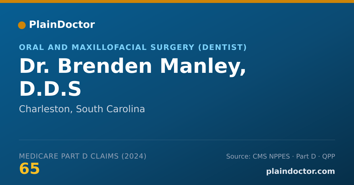 Shareable card for Brenden Manley, D.D.S - Oral and Maxillofacial Surgery (Dentist), Charleston, SC