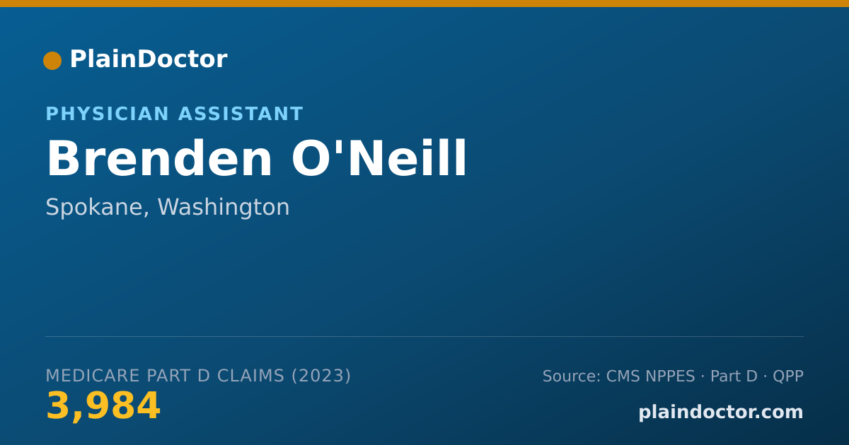 Shareable card for Brenden O'Neill - Physician Assistant, Spokane, WA