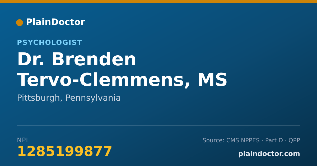 Shareable card for Brenden Tervo-Clemmens, MS - Psychologist, Pittsburgh, PA