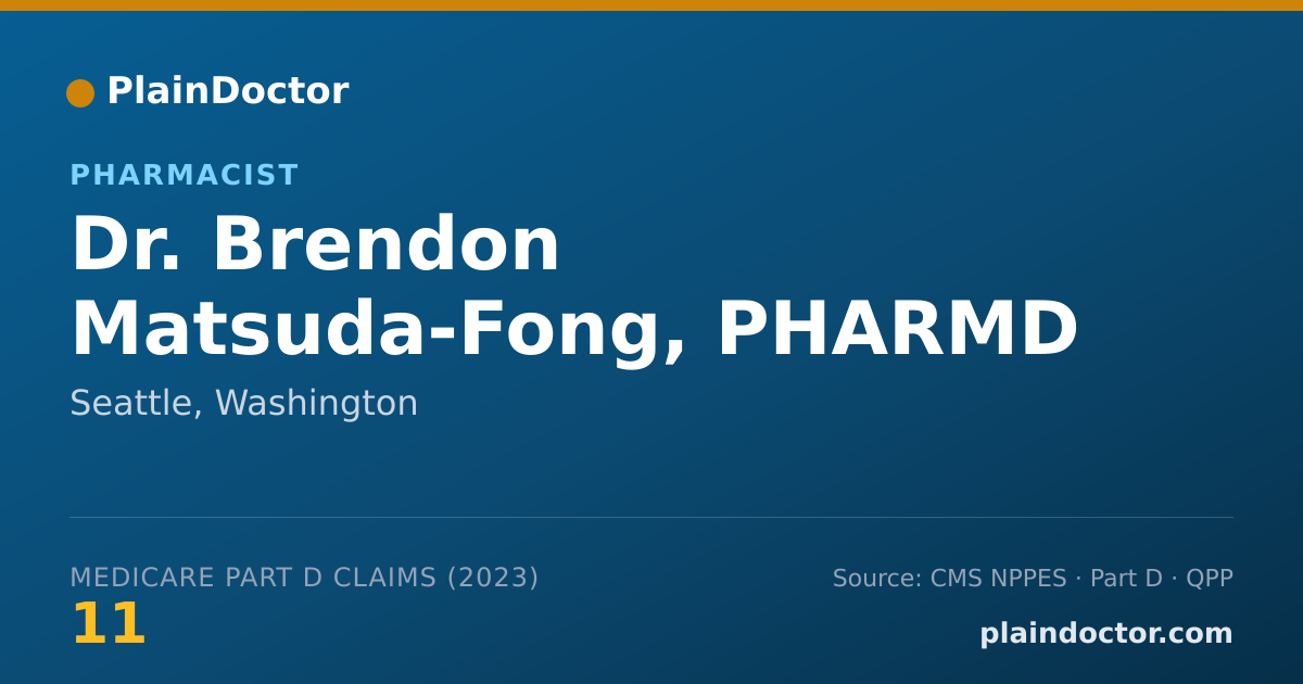 Shareable card for Brendon Matsuda-Fong, PHARMD - Pharmacist, Seattle, WA