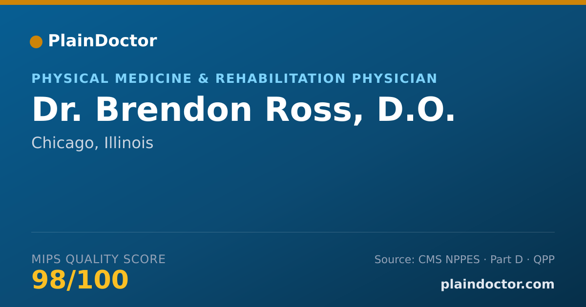 Shareable card for Brendon Ross, D.O. - Physical Medicine & Rehabilitation Physician, Chicago, IL