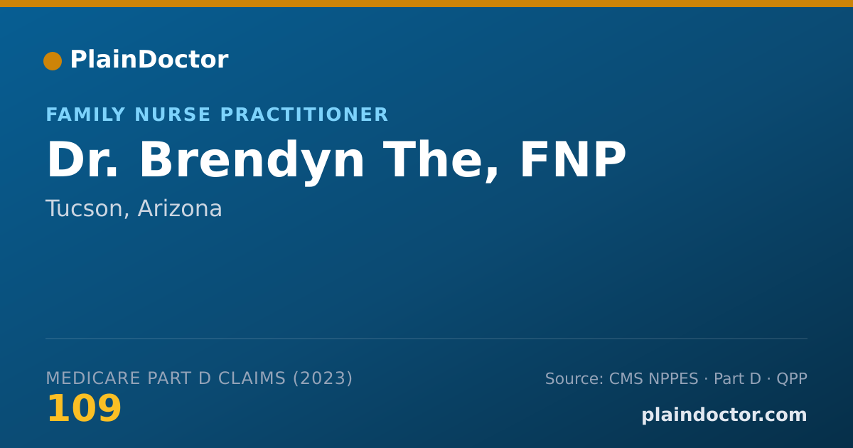 Shareable card for Brendyn The, FNP - Family Nurse Practitioner, Tucson, AZ
