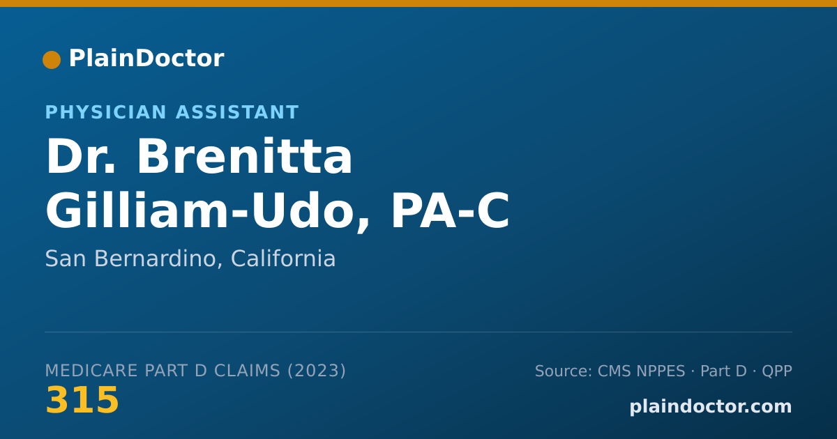 Shareable card for Brenitta Gilliam-Udo, PA-C - Physician Assistant, San Bernardino, CA