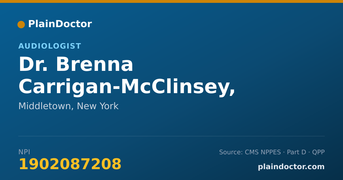Shareable card for Brenna Carrigan-McClinsey, AUD - Audiologist, Middletown, NY