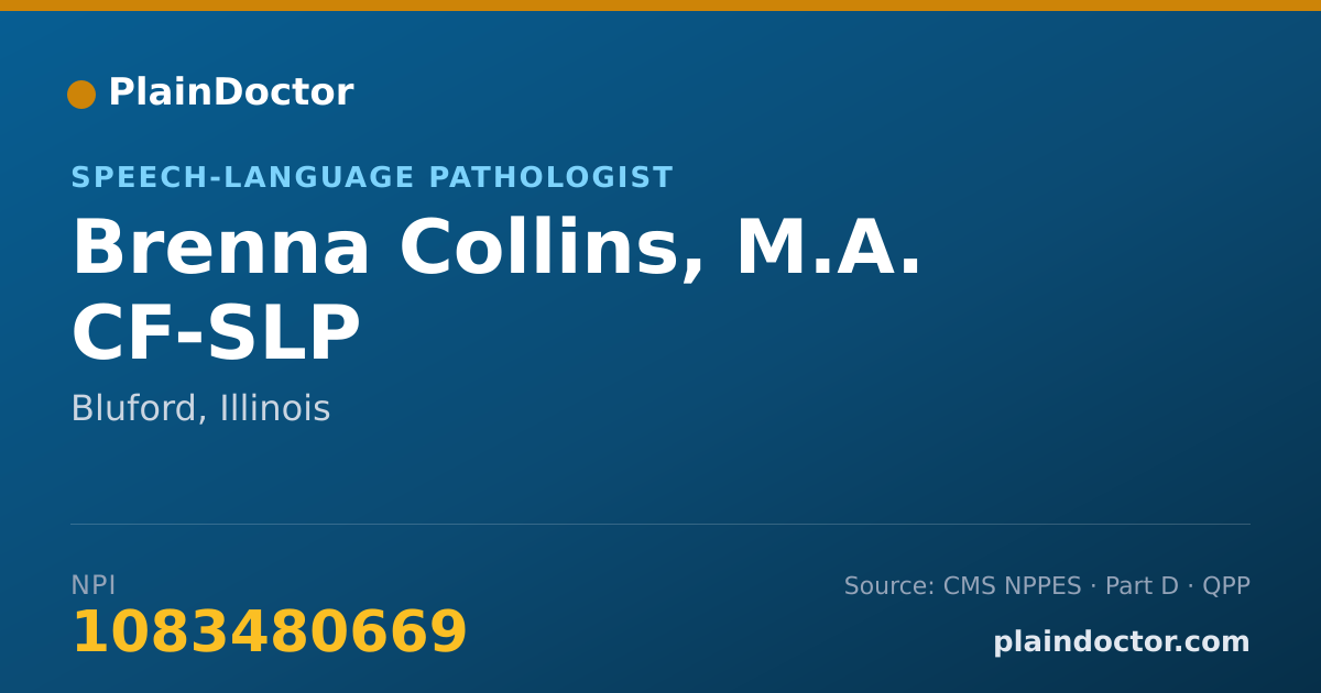 Shareable card for Brenna Collins, M.A. CF-SLP - Speech-Language Pathologist, Bluford, IL