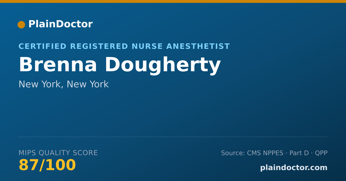 Shareable card for Brenna Dougherty - Certified Registered Nurse Anesthetist, New York, NY