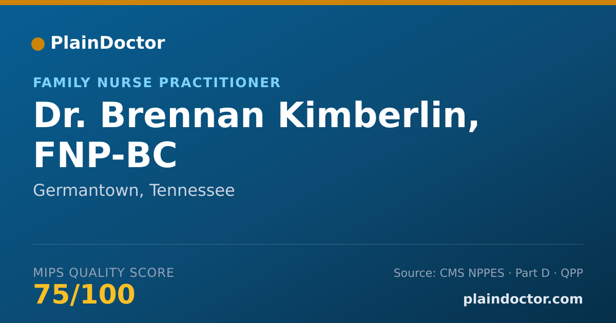 Shareable card for Brennan Kimberlin, FNP-BC - Family Nurse Practitioner, Germantown, TN
