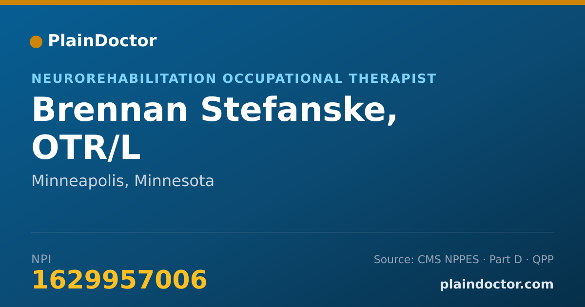 Shareable card for Brennan Stefanske, OTR/L - Neurorehabilitation Occupational Therapist, Minneapolis, MN