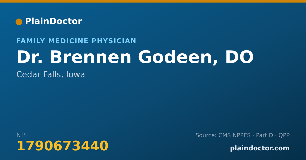 Shareable card for Brennen Godeen, DO - Family Medicine Physician, Cedar Falls, IA