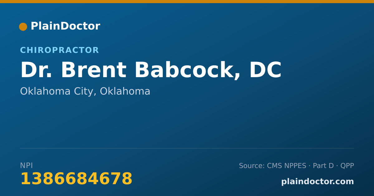 Shareable card for Brent Babcock, DC - Chiropractor, Oklahoma City, OK