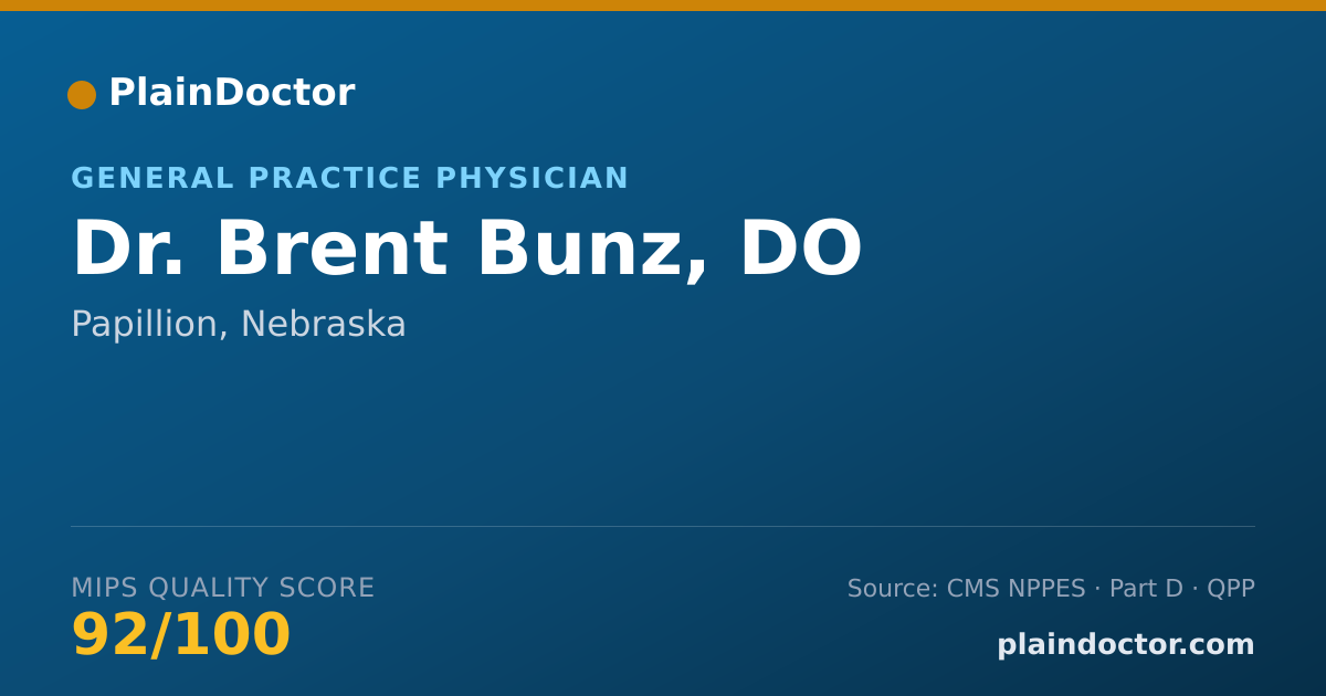 Shareable card for Brent Bunz, DO - General Practice Physician, Papillion, NE