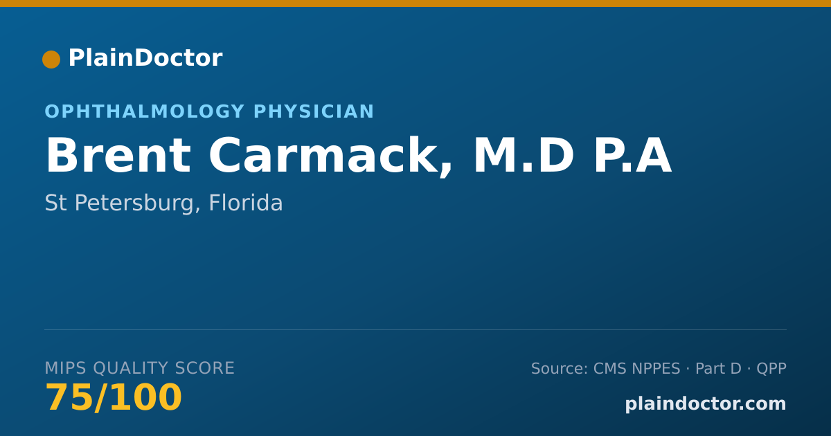 Shareable card for Brent Carmack, M.D P.A - Ophthalmology Physician, St Petersburg, FL