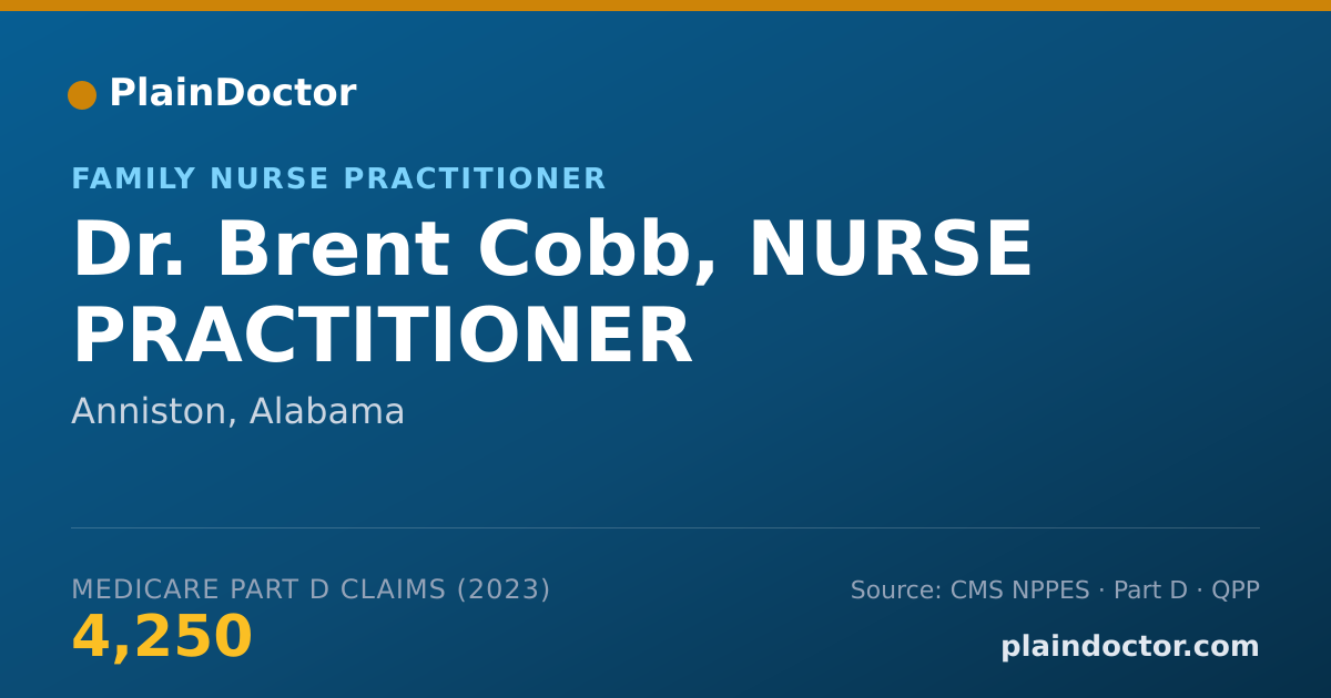 Shareable card for Brent Cobb, NURSE PRACTITIONER - Family Nurse Practitioner, Anniston, AL