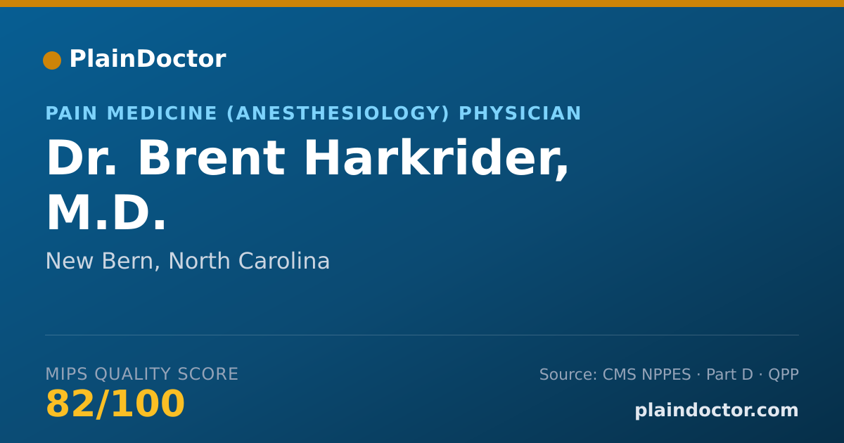 Shareable card for Brent Harkrider, M.D. - Pain Medicine (Anesthesiology) Physician, New Bern, NC