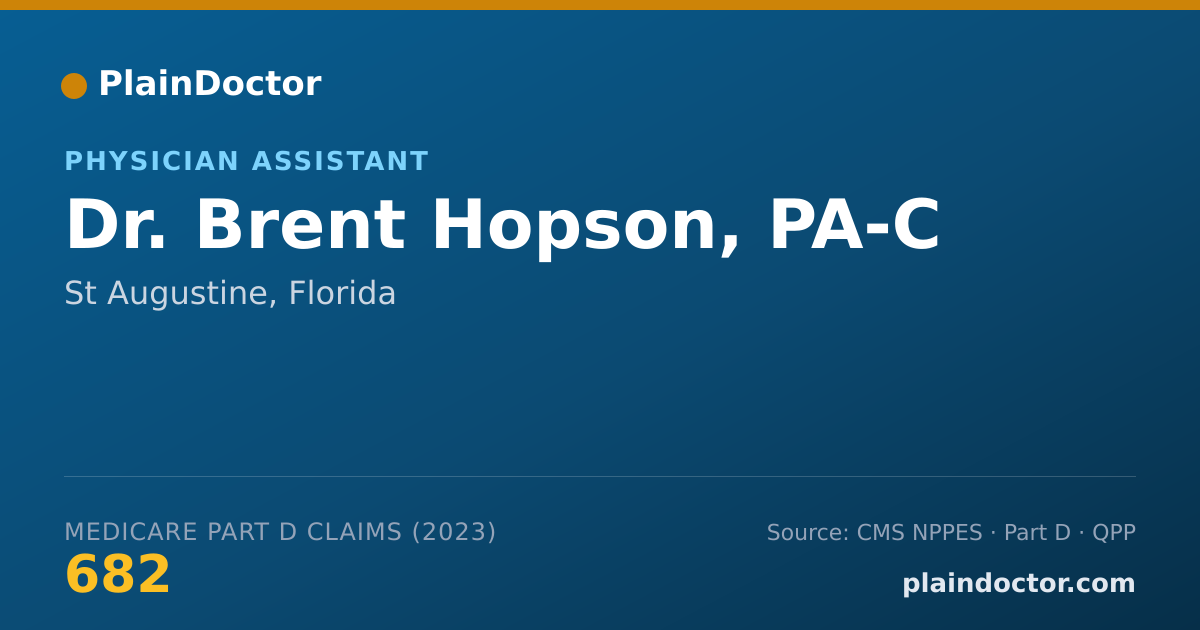 Shareable card for Brent Hopson, PA-C - Physician Assistant, St Augustine, FL
