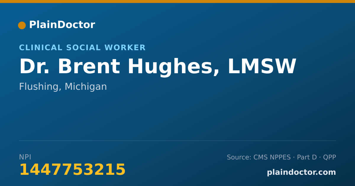 Shareable card for Brent Hughes, LMSW - Clinical Social Worker, Flushing, MI