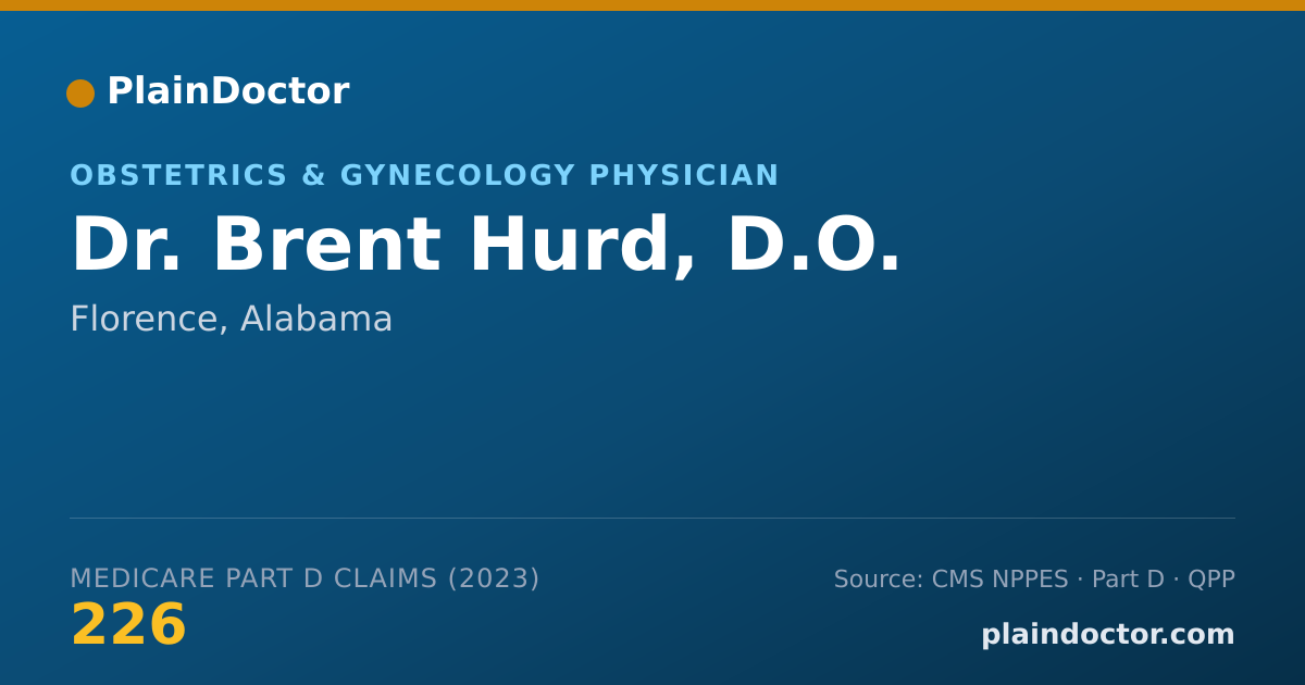 Shareable card for Brent Hurd, D.O. - Obstetrics & Gynecology Physician, Florence, AL