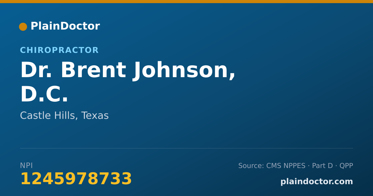 Shareable card for Brent Johnson, D.C. - Chiropractor, Castle Hills, TX