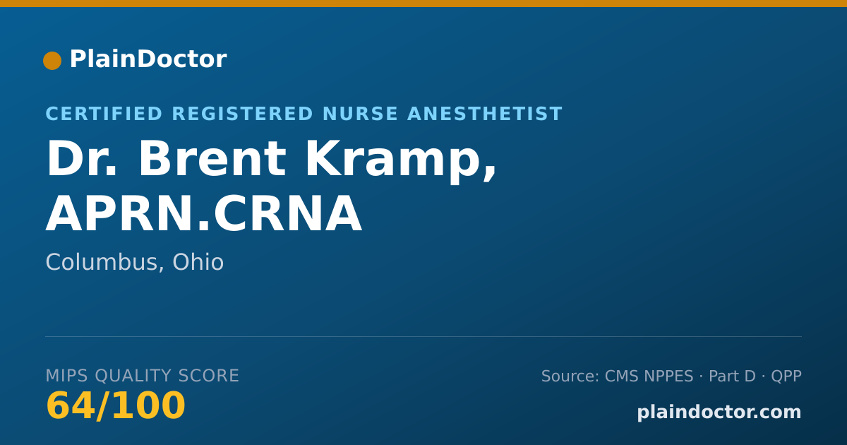 Shareable card for Brent Kramp, APRN.CRNA - Certified Registered Nurse Anesthetist, Columbus, OH