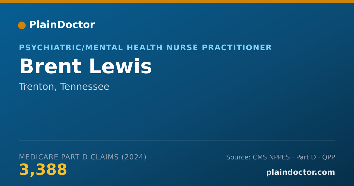 Shareable card for Brent Lewis - Psychiatric/Mental Health Nurse Practitioner, Trenton, TN