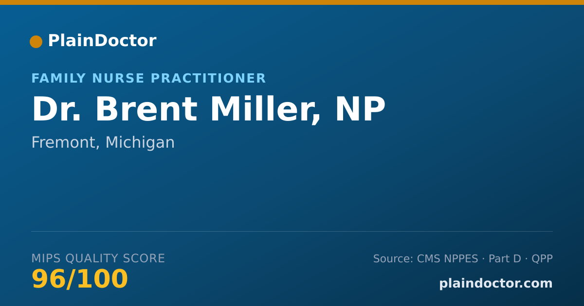 Shareable card for Brent Miller, NP - Family Nurse Practitioner, Fremont, MI