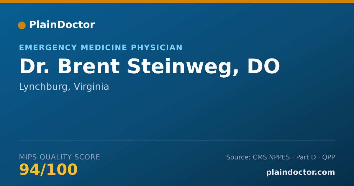 Shareable card for Brent Steinweg, DO - Emergency Medicine Physician, Lynchburg, VA
