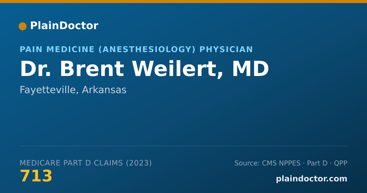 Shareable card for Brent Weilert, MD - Pain Medicine (Anesthesiology) Physician, Fayetteville, AR