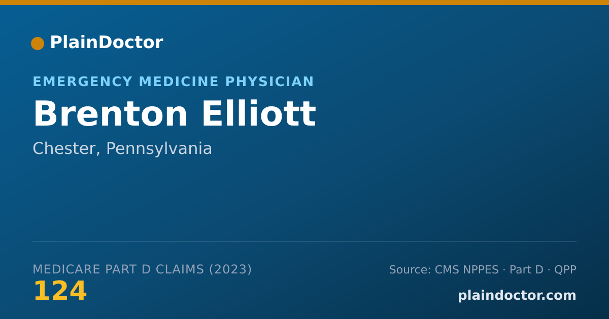 Shareable card for Brenton Elliott - Emergency Medicine Physician, Chester, PA