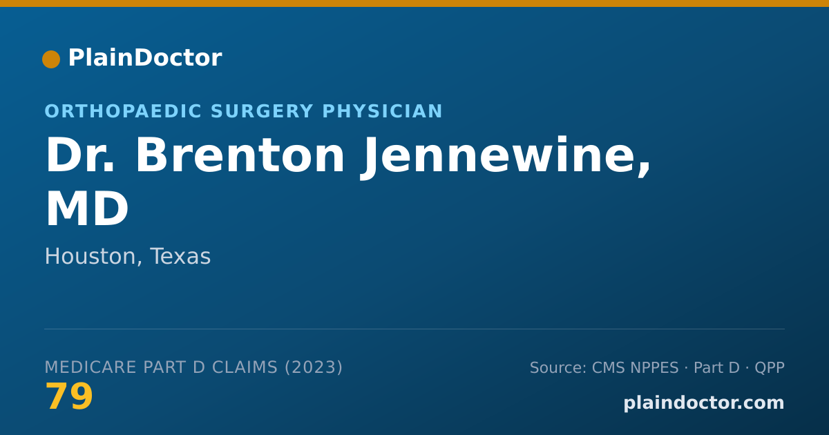 Shareable card for Brenton Jennewine, MD - Orthopaedic Surgery Physician, Houston, TX