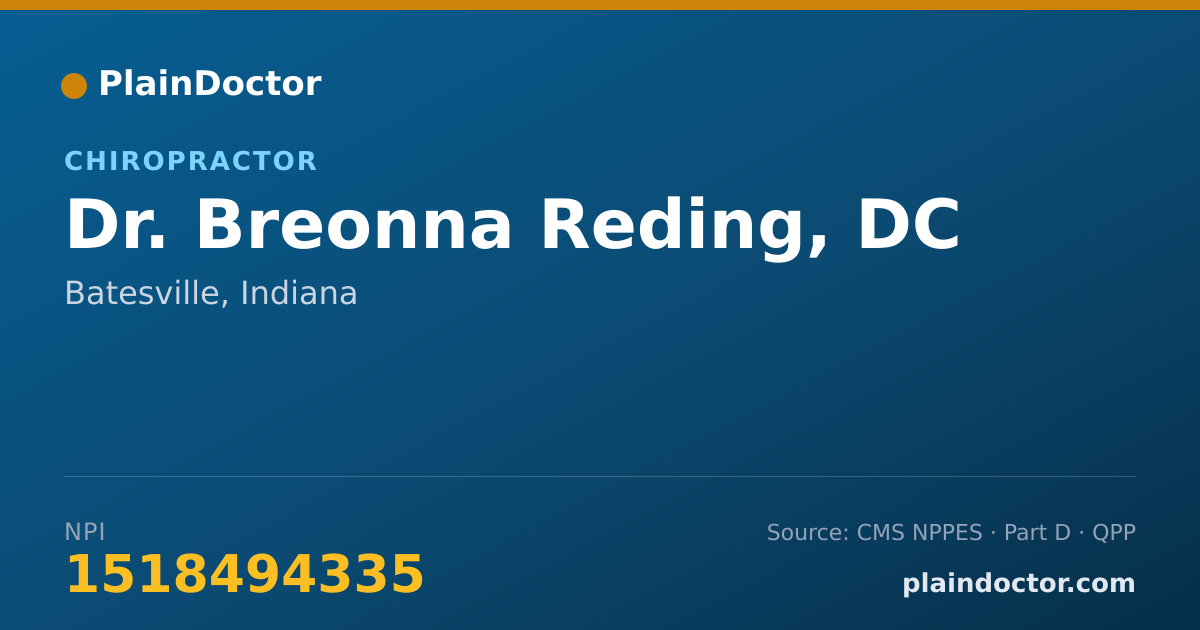 Shareable card for Breonna Reding, DC - Chiropractor, Batesville, IN