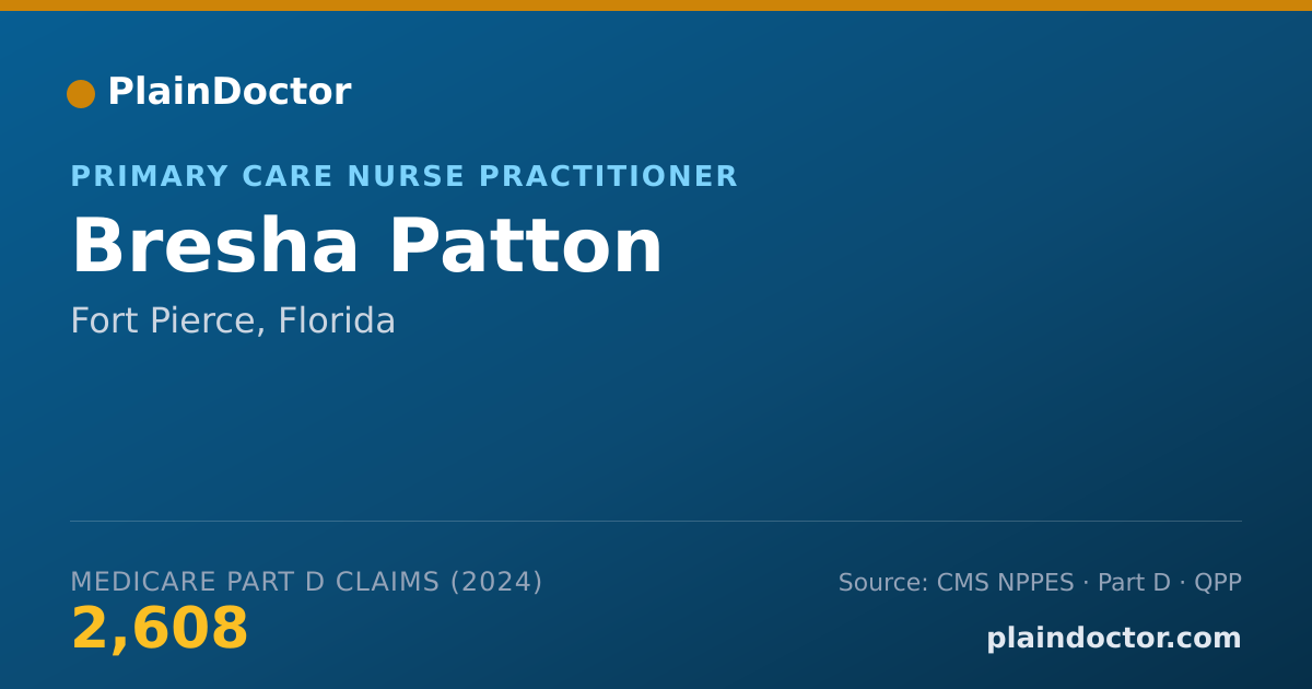 Shareable card for Bresha Patton - Nurse Practitioner, Fort Pierce, FL