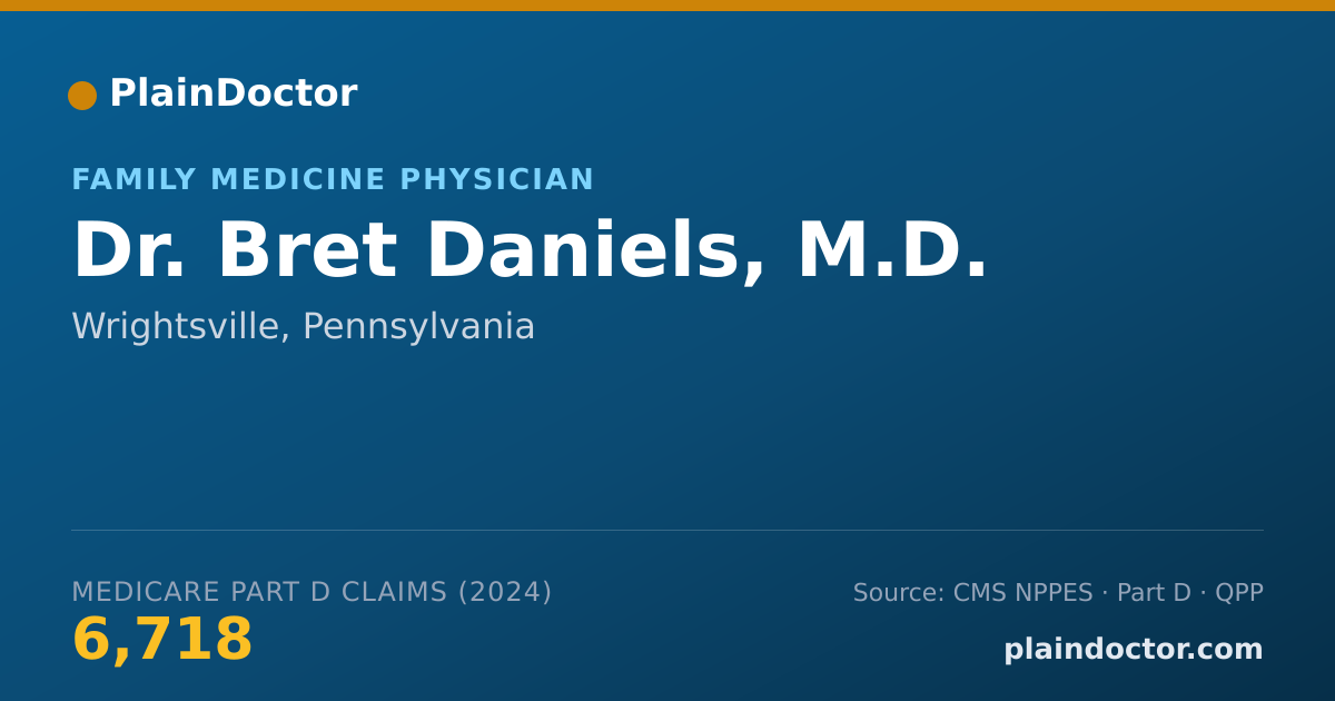 Shareable card for Bret Daniels, M.D. - Family Medicine Physician, Wrightsville, PA