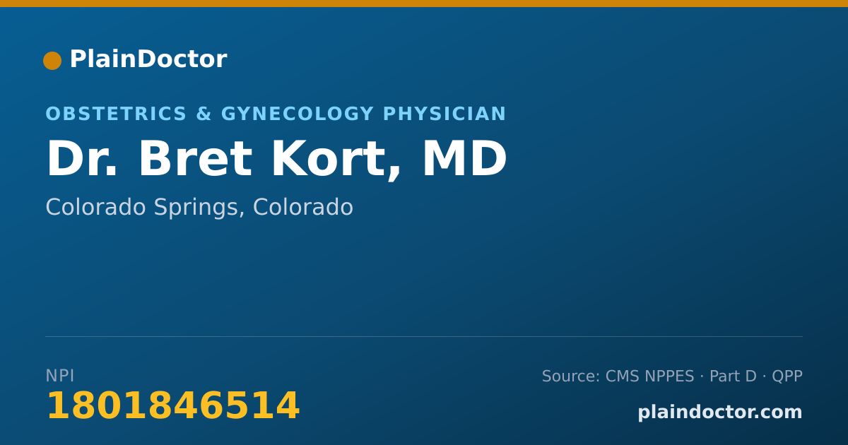 Shareable card for Bret Kort, MD - Obstetrics & Gynecology Physician, Colorado Springs, CO