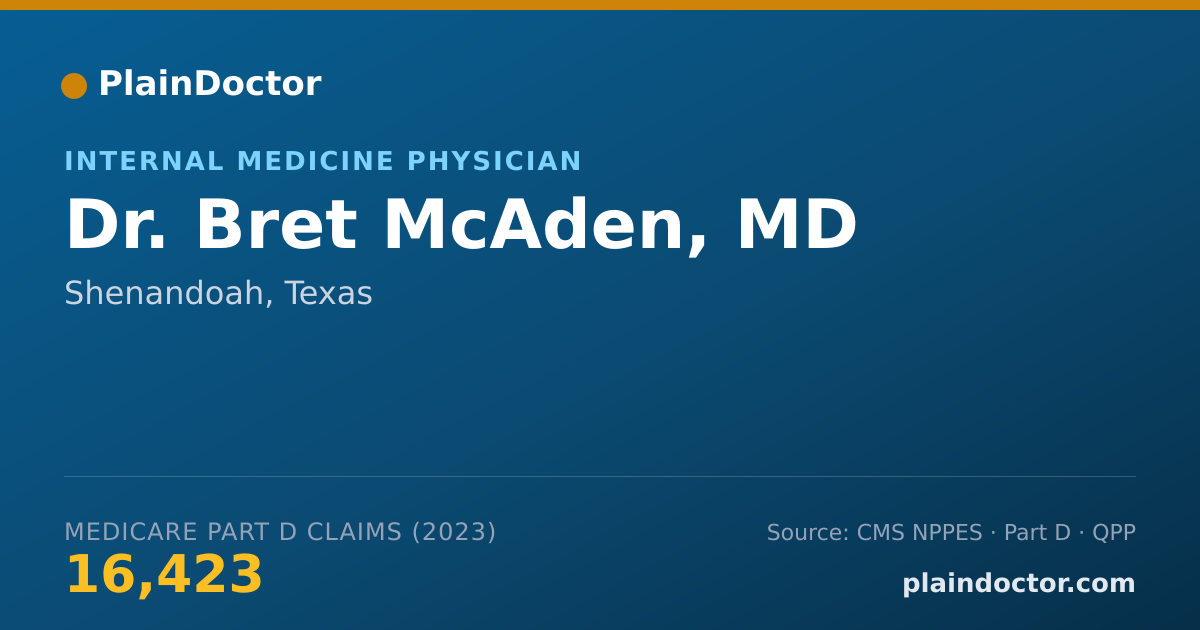 Shareable card for Bret McAden, MD - Internal Medicine Physician, Shenandoah, TX