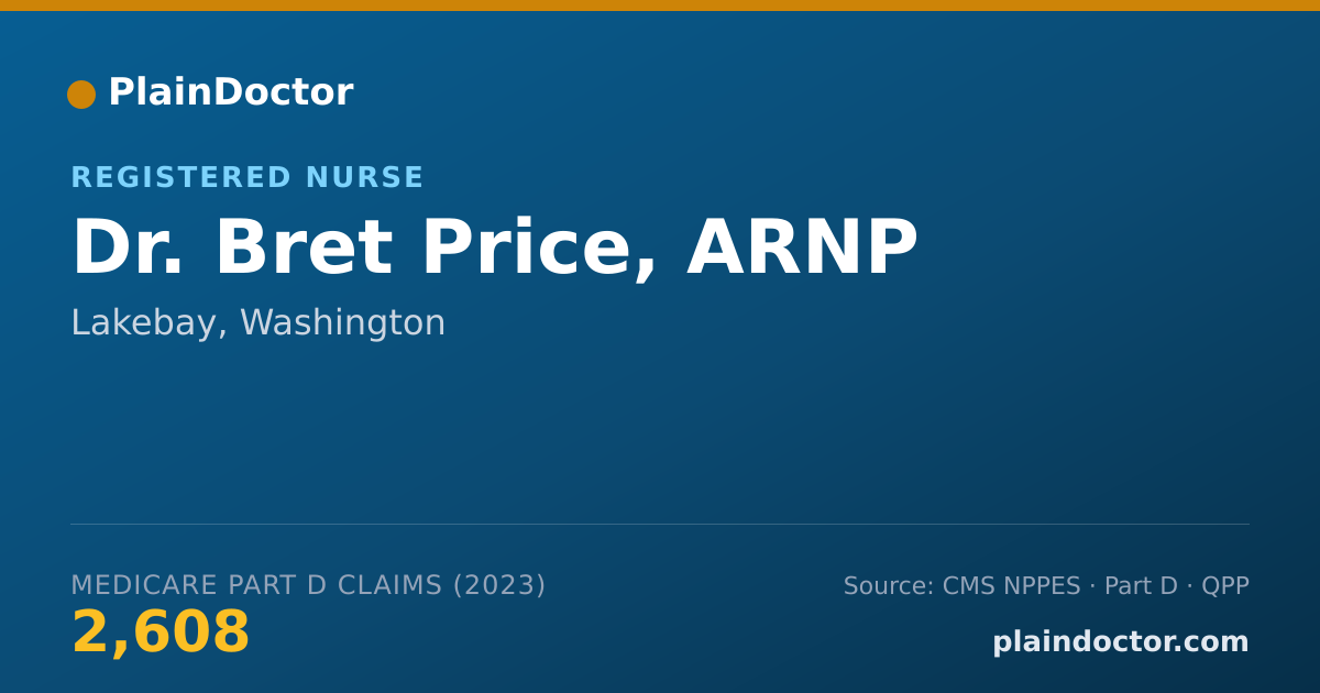 Shareable card for Bret Price, ARNP - Registered Nurse, Lakebay, WA