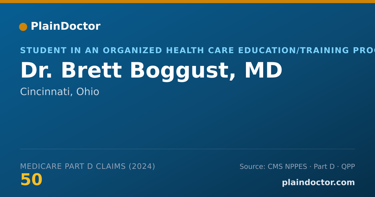 Shareable card for Brett Boggust, MD - Student in an Organized Health Care Education/Training Program, Cincinnati, OH