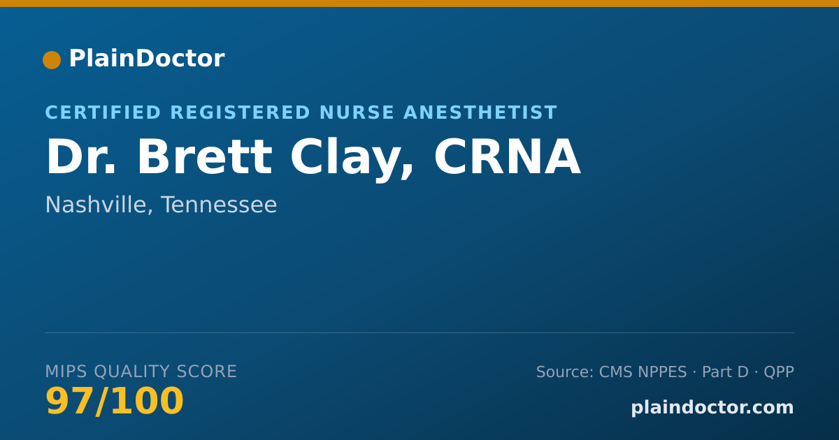Shareable card for Brett Clay, CRNA - Certified Registered Nurse Anesthetist, Nashville, TN