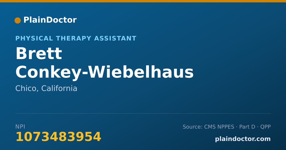 Shareable card for Brett Conkey-Wiebelhaus - Physical Therapy Assistant, Chico, CA