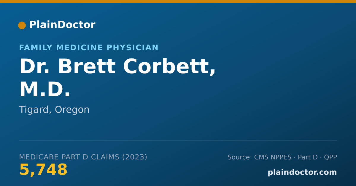 Shareable card for Brett Corbett, M.D. - Family Medicine Physician, Tigard, OR